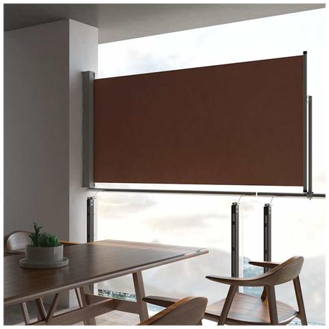 Lusso Casadino -  Tenda Laterale Retrattile Per Patio 120x300 Cm Marrone - Foto 8