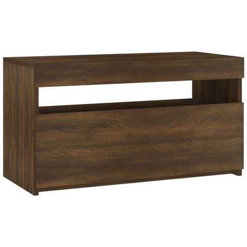 Lusso Casadino - Mobile Porta Tv Con Luci Led Rovere Marrone 75x35x40 Cm - Foto 1