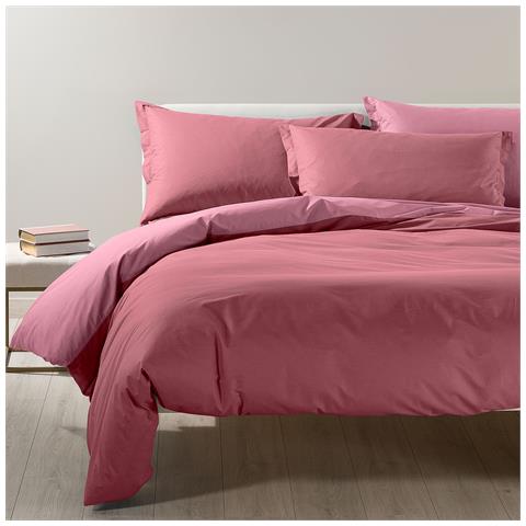 Completo Copripiumino Bicolor In Cotone Colore Rosa Misura Piazza E Mezza - Foto 5