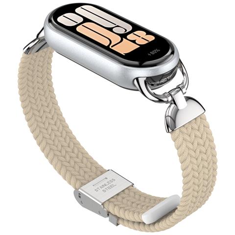 Elegante Cinturino Con Fibbia Intrecciata Per Xiaomi Mi Band 9/10 Apricot - Foto 1