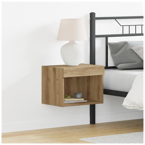 Armadi da parete con luci a LED 2 pezzi Rovere Artigianale 40x30x30 cm - Foto 2