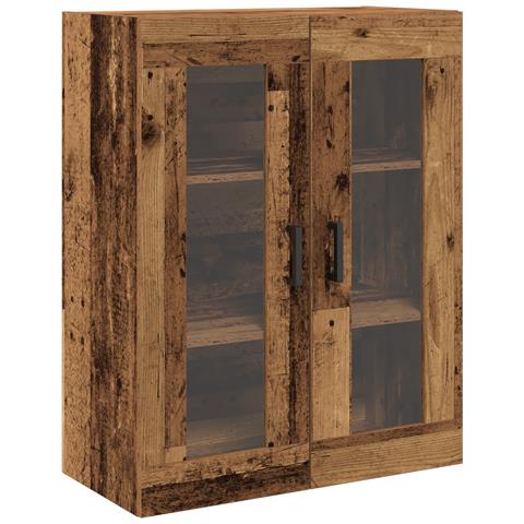 Mobile a Muro con Porte in Vetro - Legno Recuperato - 69.5x34x90 cm - Foto 1