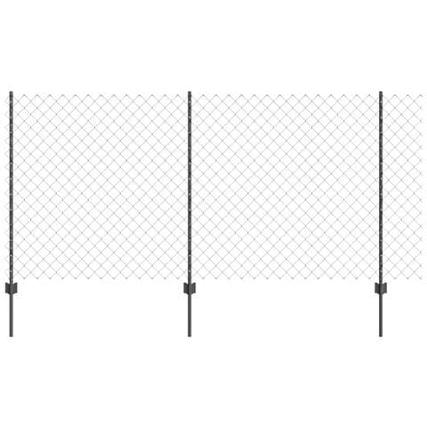 Recinzione in rete metallica con 44 pali a U grigi 1,2x25 m in acciaio - Foto 1