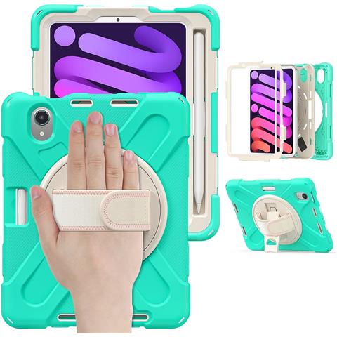 Custodia Per Ipad Mini 6 8.3"" Con Supporto E Alloggiamento Per Stilo Menta - Foto 1