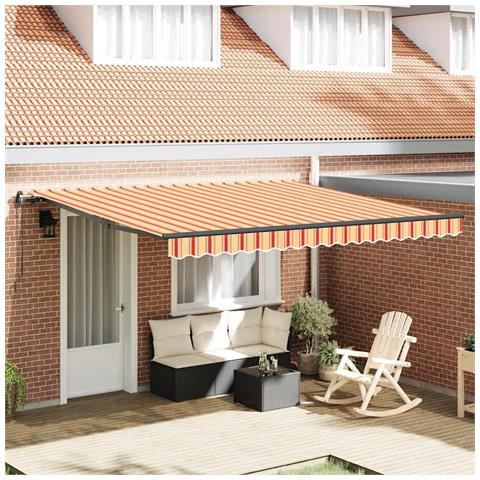 Tenda Retrattile giallo e arancione 400 × 350 cm Tessuto - Foto 2