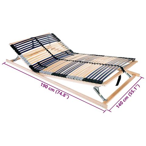 Base a doghe Marrone 140 x 190 cm Legno massello di faggio - Foto 7