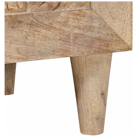 Comodino 2 pcs Beige 40 x 33 x 46 cm legno massello di mango - Foto 9