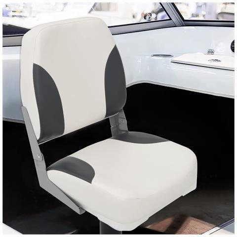 Set Sedile Barca Pieghevole 2pz Schienale Basso con Cinghia - Foto 2