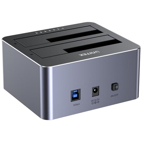 Y-3026GY01-EU docking station per unità di archiviazione USB 3.2 Gen 1 (3.1 Gen 1) Type-B Grigio - Foto 2