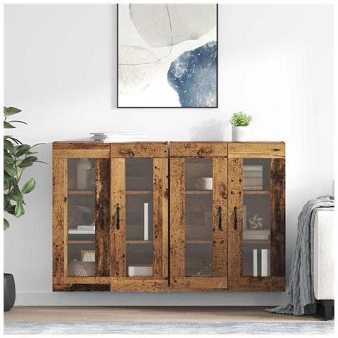Armadi da Parete 2 pcs Legno vecchio 69,5 x 34 x 90 cm - Foto 2