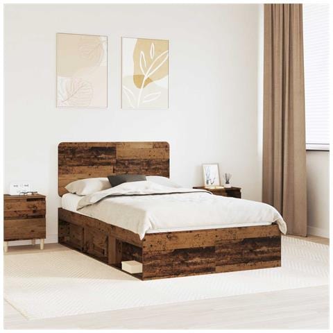 Struttura del letto Legno vecchio 120 x 190 cm Pino massello - Foto 2