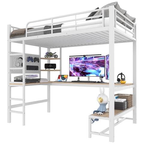 Letto A Soppalco Con Scrivania, Illuminazione Led E Porta Usb Type-c - Foto 1