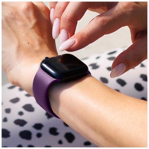 Bracciale Per Apple Watch 38 / 40 / 41 / 42mm In Silicone Liquido Morbido, Viola - Foto 2