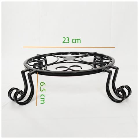 Set Di 2 Supporti Per Piante Da Pavimento In Metallo Stile Europeo, Porta Piante In Ferro Nero - Foto 2