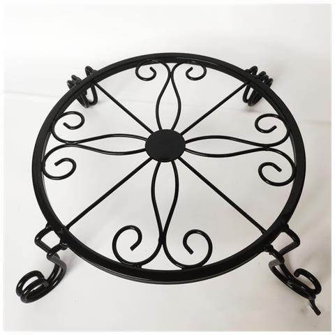 Set Di 2 Supporti Per Piante Da Pavimento In Metallo Stile Europeo, Porta Piante In Ferro Nero - Foto 5