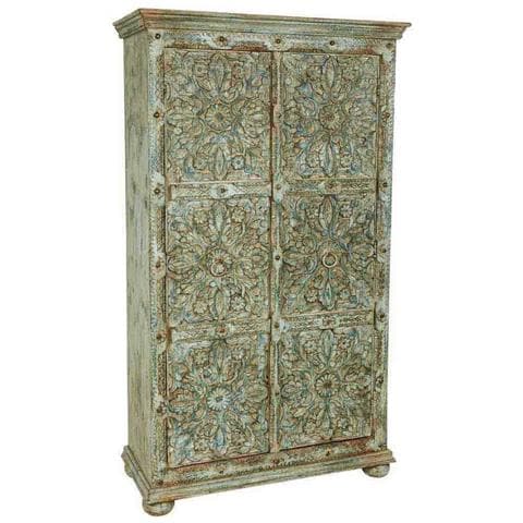 Armadio In Legno Intagliato 102 X 44 X 183h Cm - Foto 1