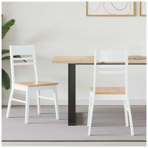 Sedie da pranzo 2 pcs Bianco 43 x 54 x 89 cm - Foto 2