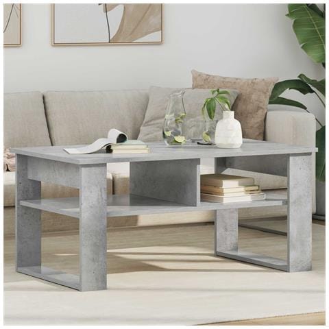 Tavolino da salotto Grigio cemento 96 x 54 x 44 cm - Foto 2