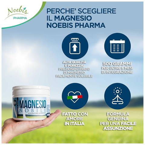 Magnesio Nobile Solubile 500 g - Magnesio Citrato in Polvere - Stanchezza, Affaticamento, Muscoli ed Energia - Foto 2