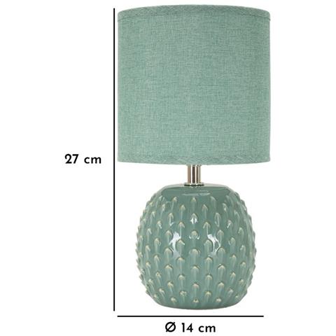 Lampada Da Tavolo Vkh99-blu-ceramica-14x14x27 Cm - Foto 6
