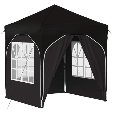 Tenda per feste a pop-up 192 x 192 x 245 cm Nero - Foto 1
