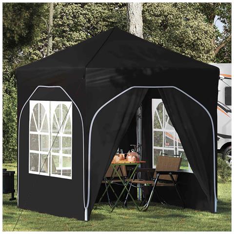 Tenda per feste a pop-up 192 x 192 x 245 cm Nero - Foto 2