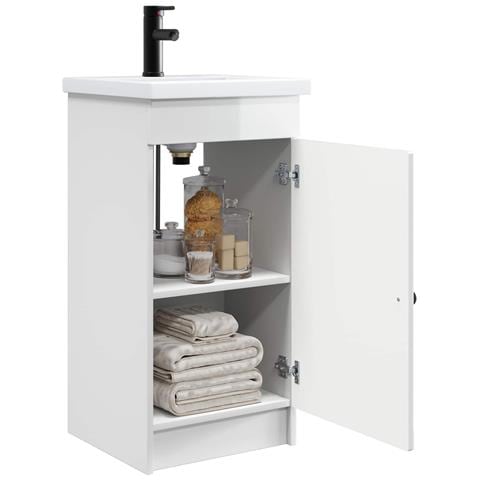 Mobile da bagno con lavabo Bianco Lucido 42 x 40 x 84,5 cm - Foto 2
