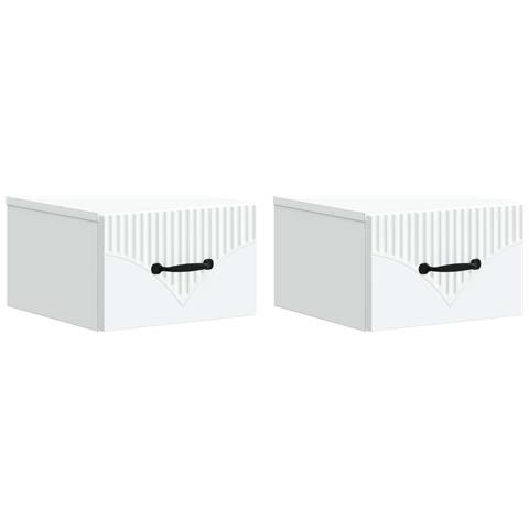 Mobiletto da notte a muro 2 pcs Bianco 34,5 x 33 x 20 cm - Foto 1