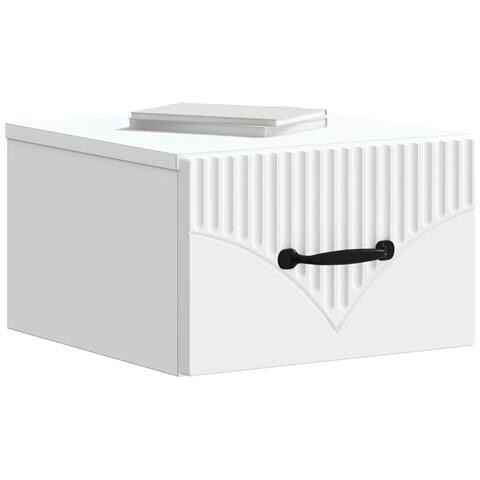 Mobiletto da notte a muro 2 pcs Bianco 34,5 x 33 x 20 cm - Foto 2