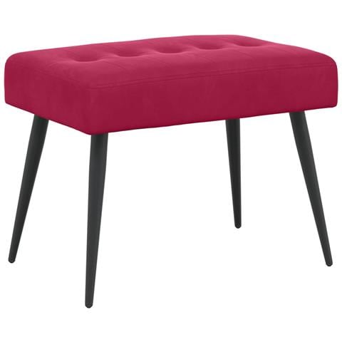 Panchina con bottoni imbottiti Rosso Vino 60 x 40 x 45 cm - Foto 1