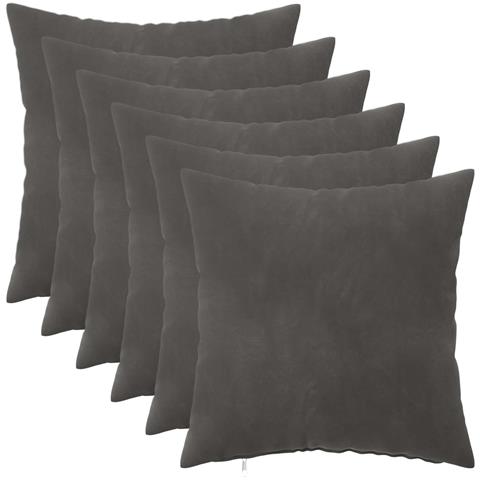 Cuscino con cuscino HEERLEN 6 pz Grigio Scuro Velluto - Foto 1
