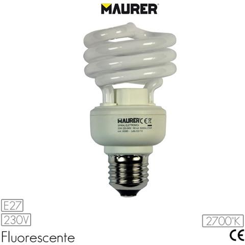 Lampadina fluorescente luce calda 2700K E27 W25 V230 5Pz - Foto 2
