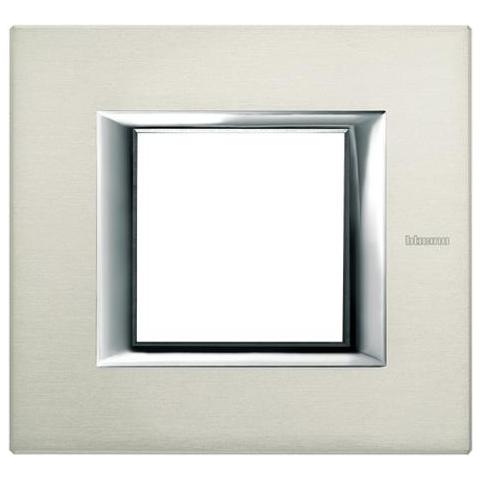 Ha4802xc - Axolute - Placca 2p Alluminio Spazzolato - Foto 1