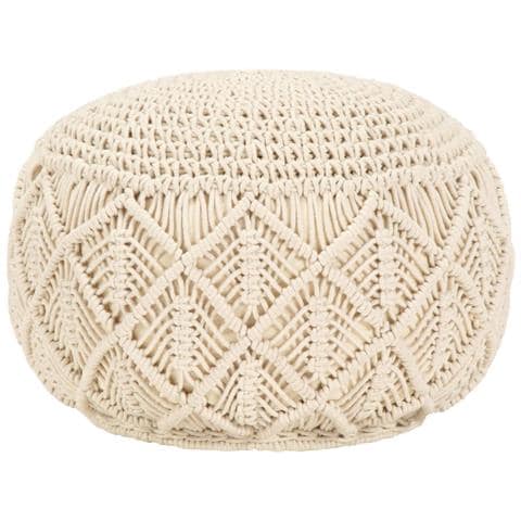 Pouf Lavorato A Mano 45x30 Cm In Juta - Foto 1