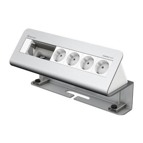 Cableport Desk 6-fold - Steckdosengehuse - Oberflche Montierbar - Spannungsversorgung X 4 - Eloxiertes Aluminium (7430000064)  - Foto 1
