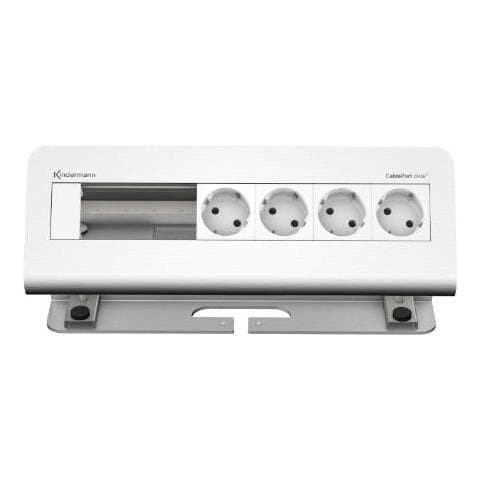 Cableport Desk 6-fold - Steckdosengehuse - Oberflche Montierbar - Spannungsversorgung X 4 - Eloxiertes Aluminium (7430000064)  - Foto 2