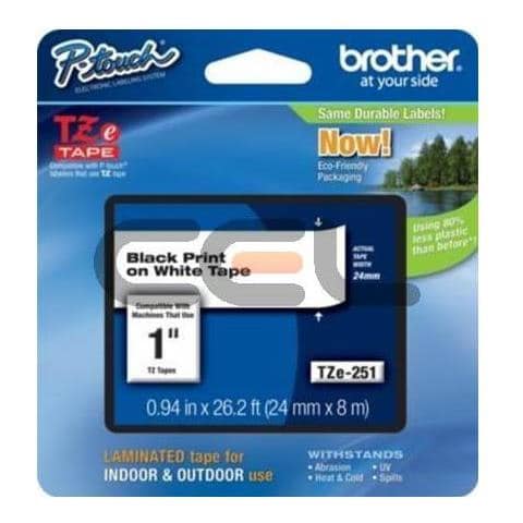 Brother P-touch Tze251 Civ White / black (24mm) - Foto 1