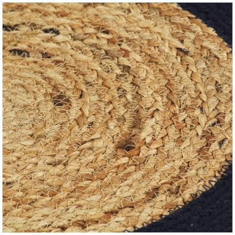 Tovagliette 4 Pz Naturale E Blu Marino 38 Cm In Juta E Cotone - Foto 4