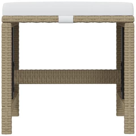 Set Da Pranzo Per Giardino 21pz Con Cuscini In Polyrattan Beige - Foto 2