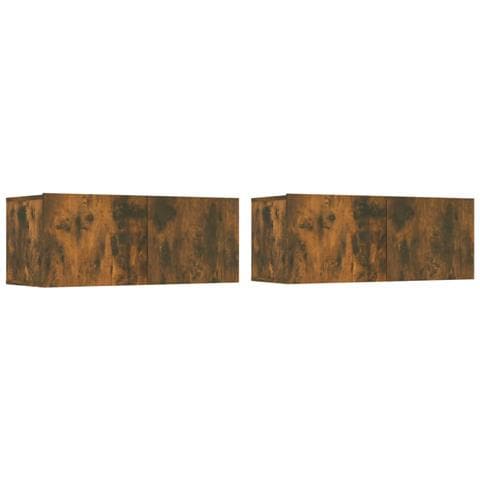 Mobili TV 2 pz Rovere Fumo 80x30x30 cm Legno Multistrato - Foto 1