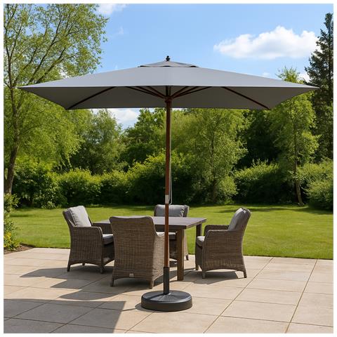 Pise Ombrellone Rettangolare In Legno Grigio - Foto 2