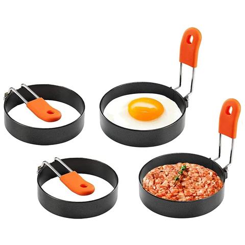 Anello Per Uova E Stampo Per Frittata Confezione Da 4 Pezzi Acciaio Inossidabile / Silicone - Foto 15