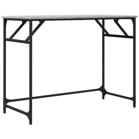 Scrivania Grigio Sonoma 100x45x76cm Legno E Acciaio A Polvere - Foto 2