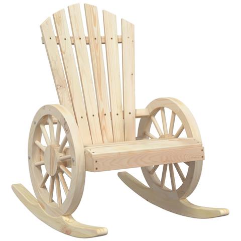 Sedia a Dondolo Adirondack in Legno Massello di Abete - Foto 2