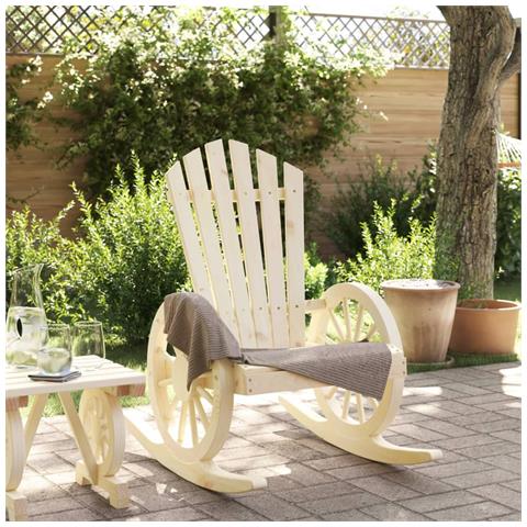 Sedia a Dondolo Adirondack in Legno Massello di Abete - Foto 3