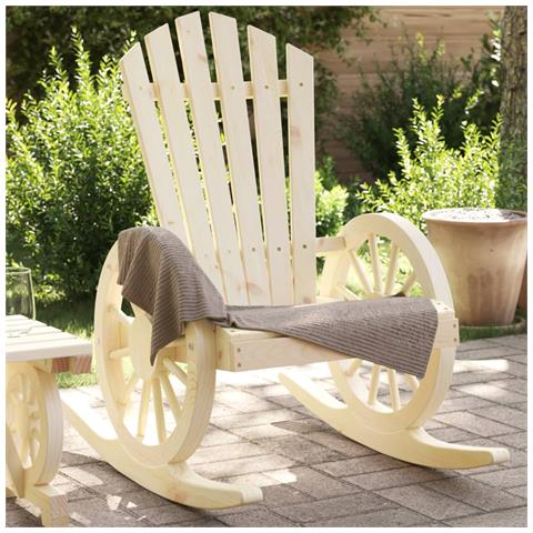 Sedia a Dondolo Adirondack in Legno Massello di Abete - Foto 1