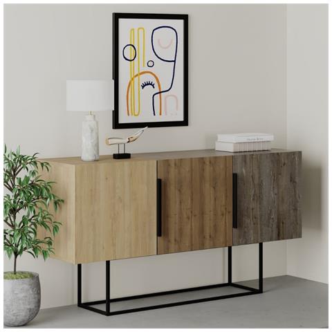 Madia Tontini 3 Ante Colore Rovere Noce E Dark Coffe 150 Cm - Foto 1