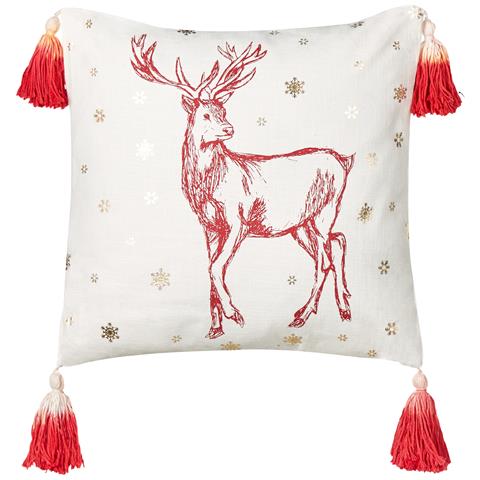 Set Di 2 Cuscini Vallota Cotone 45 X 45 Cm Bianco Modello Natalizio - Foto 2