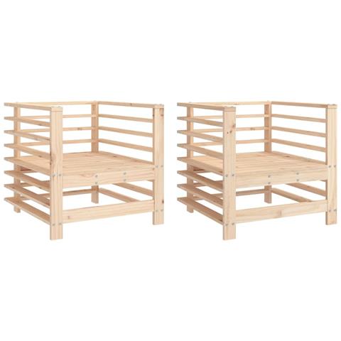 Sedie Da Giardino 2pz In Legno Massello Pino - Foto 2