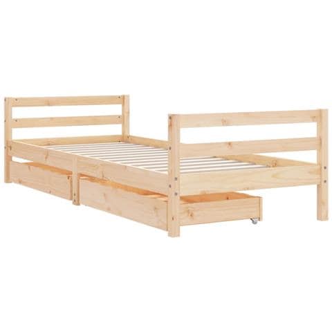 Giroletto Per Bambini Con Cassetti 90x190cm Legno Massello Pino - Foto 3